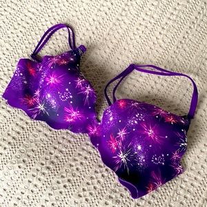Purple rhinestone bra